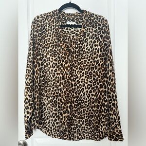 Equipment Silk Leopard Pattern Blouse